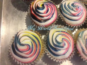 swirled frosting